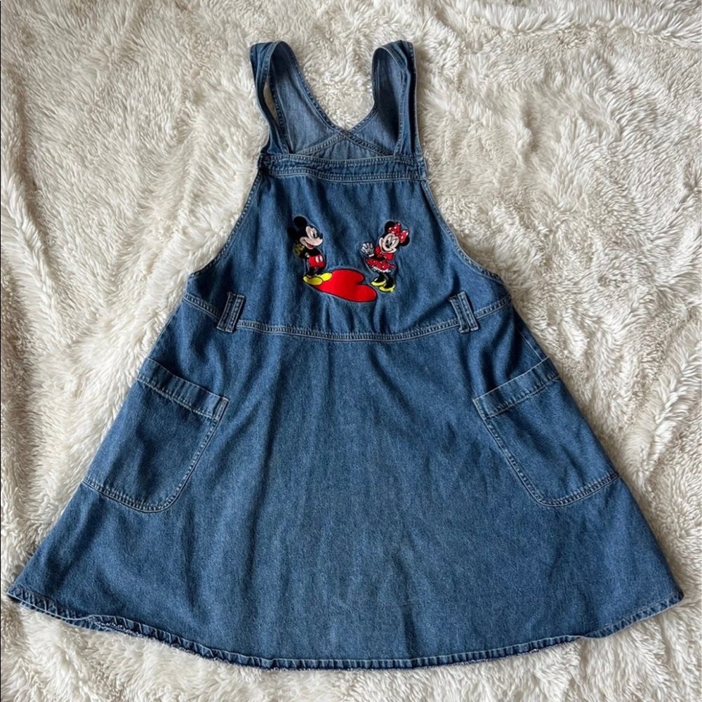 Mickey inc. Disney and Minnie jumper denim jean dress overall sz xl vintage